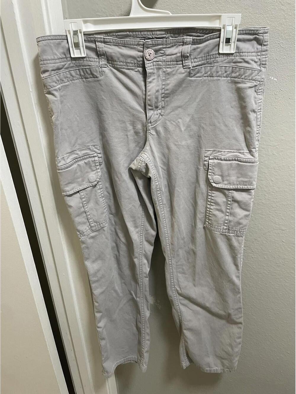 Lauren Jeans Co Cargo Capri Pants Ivory Women Sz 6